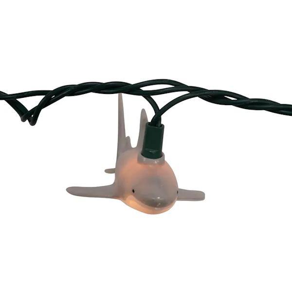 10 Light 9' Green Wire Shark String Set 4