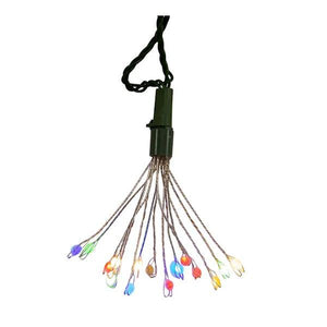 12' 75 Light Green Wire Multicolor Cluster Burst Twinkle Lights 2