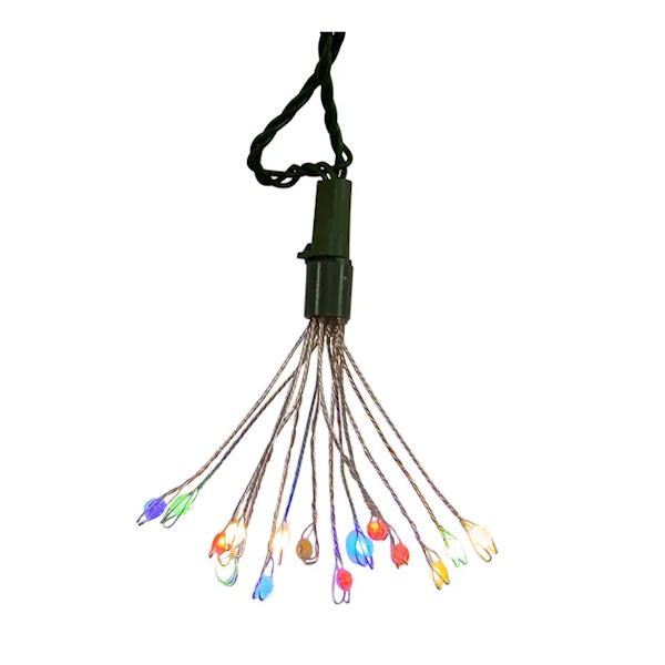 12' 75 Light Green Wire Multicolor Cluster Burst Twinkle Lights 2