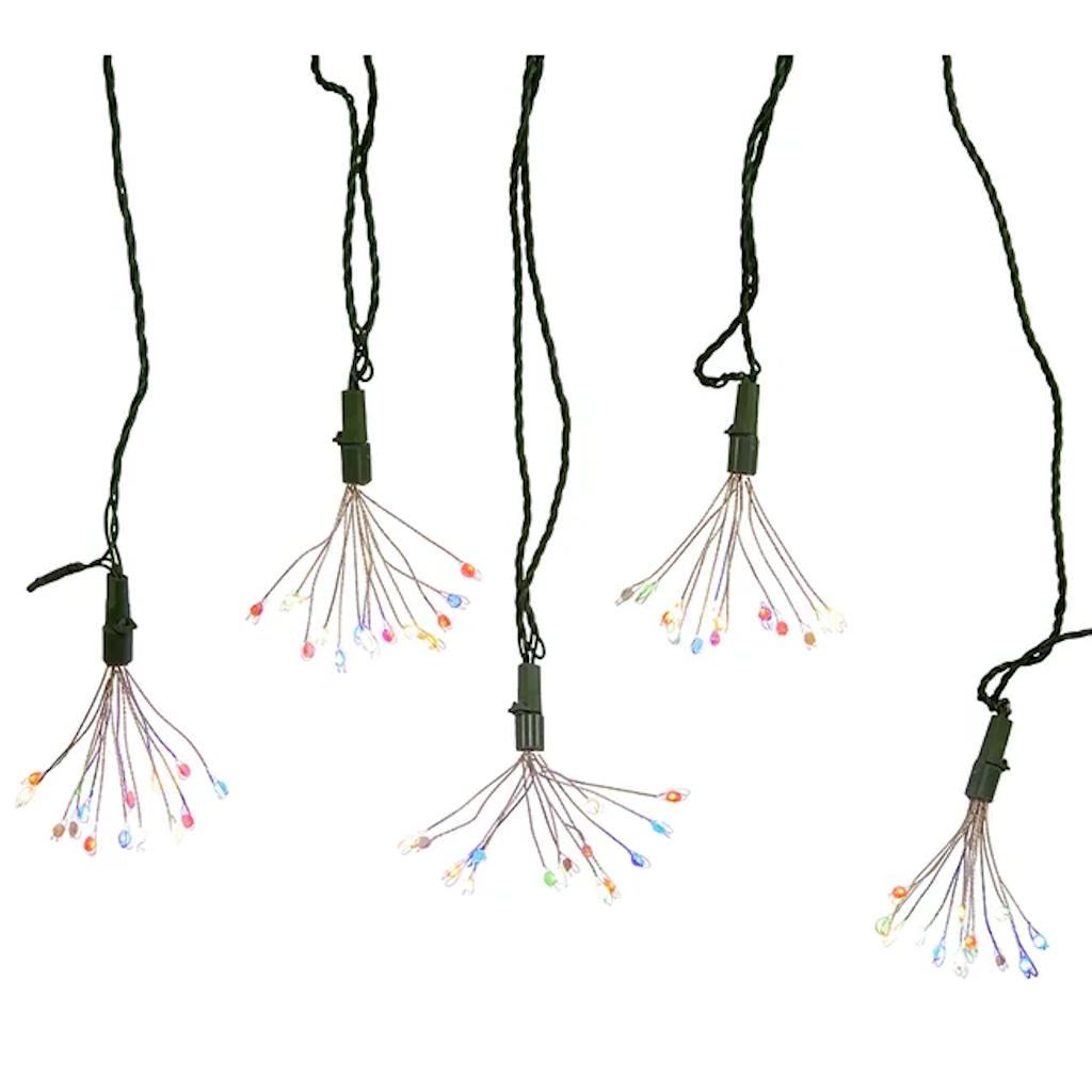 12' 75 Light Green Wire Multicolor Cluster Burst Twinkle Lights 1