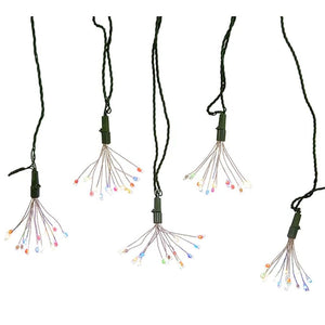 12' 75 Light Green Wire Multicolor Cluster Burst Twinkle Lights 1