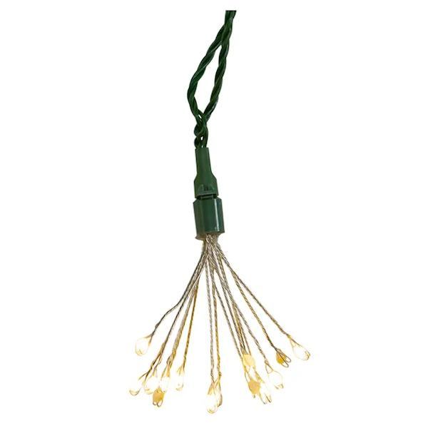 12' 75 Light Green Wire Warm White Cluster Burst Twinkle Lights 2