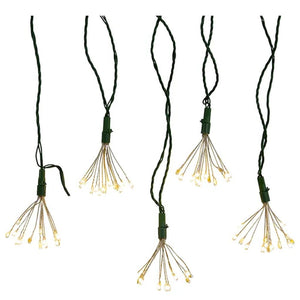 12' 75 Light Green Wire Warm White Cluster Burst Twinkle Lights 1