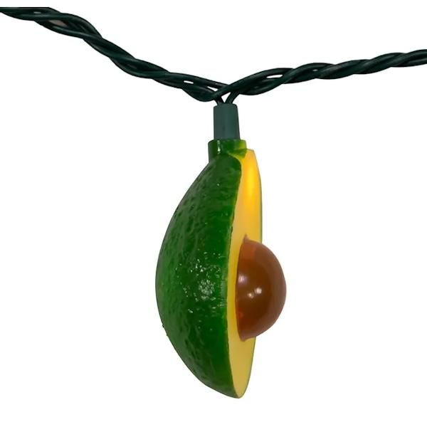 10 Light 9' Green Wire Avocado String Set 4