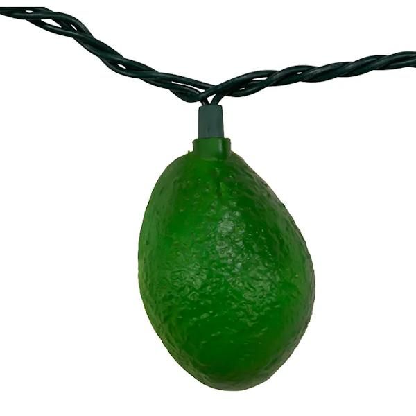 10 Light 9' Green Wire Avocado String Set 5