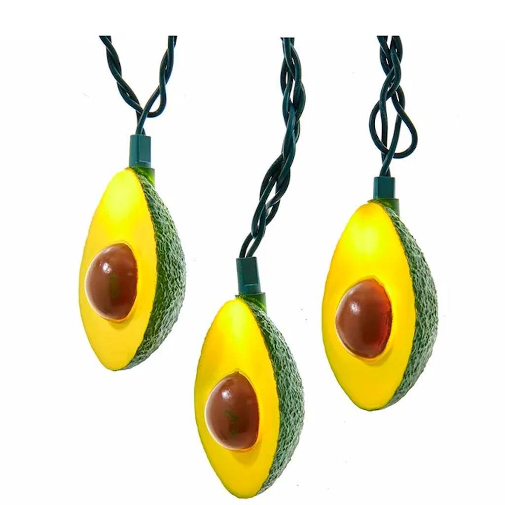 10 Light 9' Green Wire Avocado String Set 1