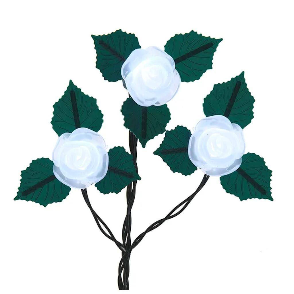 12' 10 Light Frosted Rose String Set 1