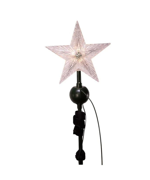 19.7" 5 Light Warm White Rotating Santa and Sleigh LED Star Tree Topper 4