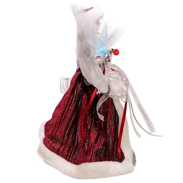 12" Burgundy Angel Color Changing Christmas Tree Topper 2