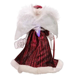 12" Burgundy Angel Color Changing Christmas Tree Topper 3