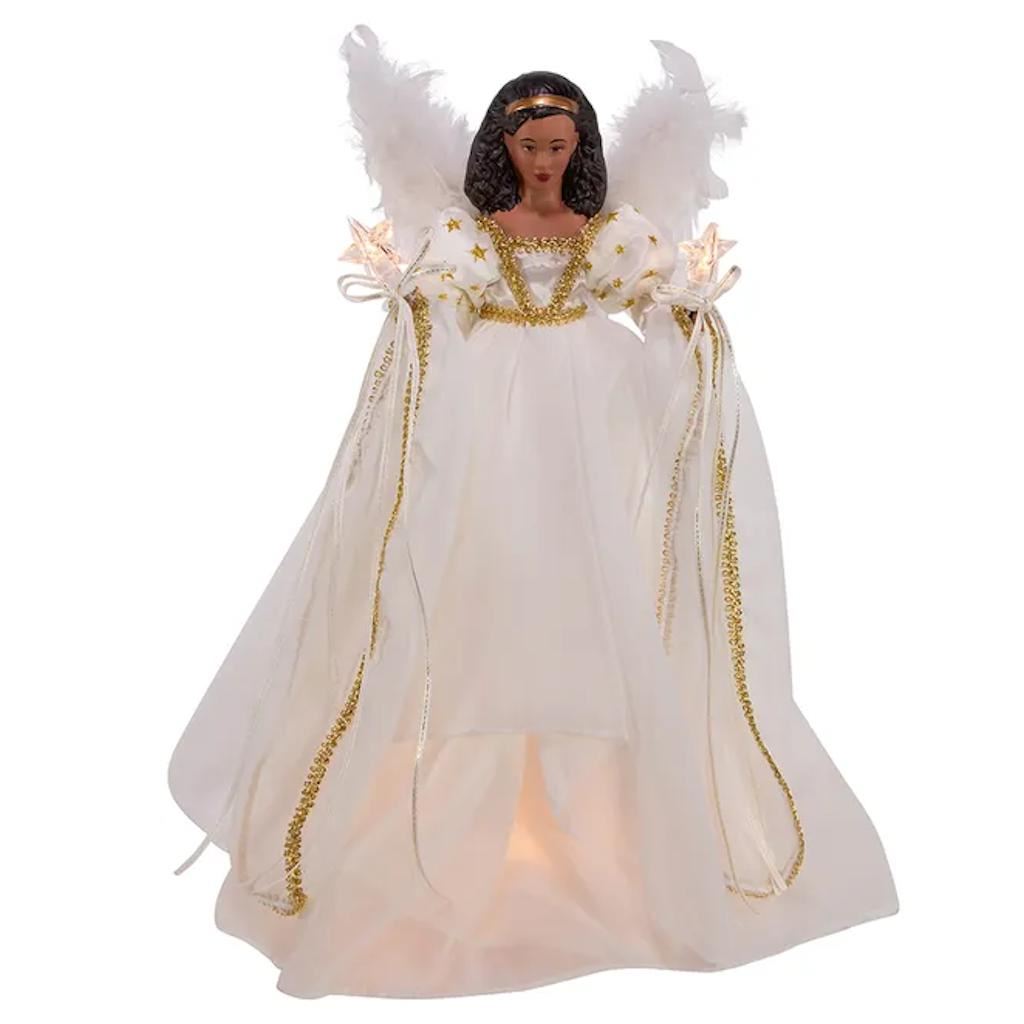 12" Ivory and Gold Angel Christmas Tree Topper 1