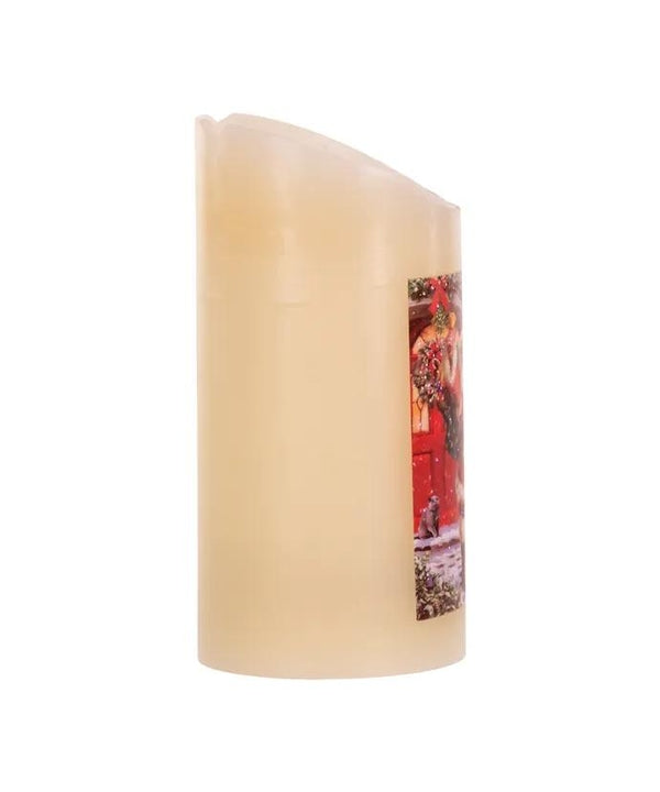 7" Battery Operated LED Fiber-Optic Santa Wax Candle 2