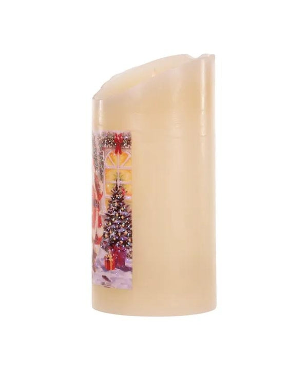 7" Battery Operated LED Fiber-Optic Santa Wax Candle 4