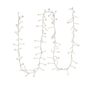 8' 100L Warm White LED Gumball Cluster Light Garland 1