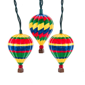 10 Light 30" Green Wire Hot Air Balloon Party String Set 1