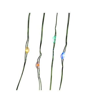 25 Light 8' Battery Operated Multicolor Green Wire Fairy Light Set 2