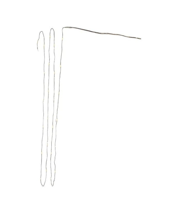 25 Light 8' Battery Operated Warm White Green Wire Fairy Light Set 2