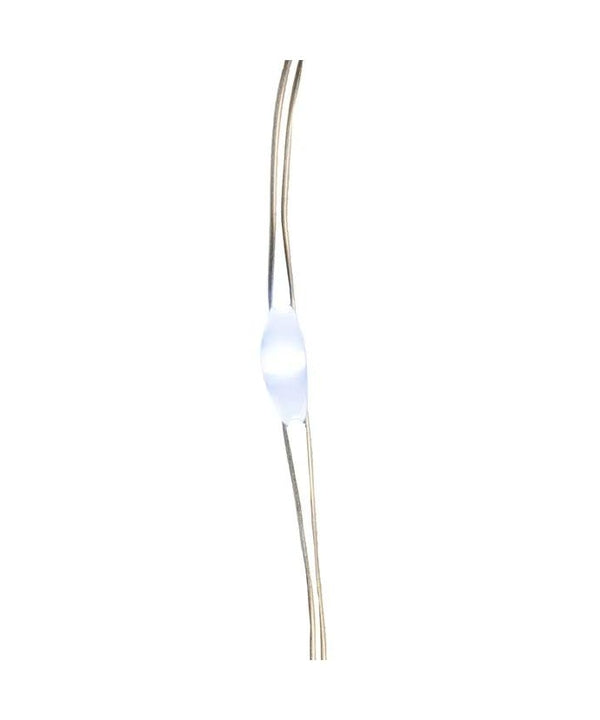 50 Light 16.3' Battery Operated Cool White Soft Twinkle Silver Wire Fairy Light Set 2