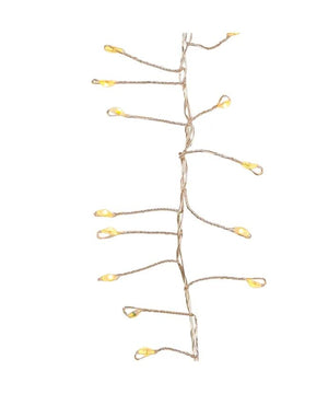 240 Light 8' Classic White Fairy Twinkle LED Silver Wire Cluster Garland 2