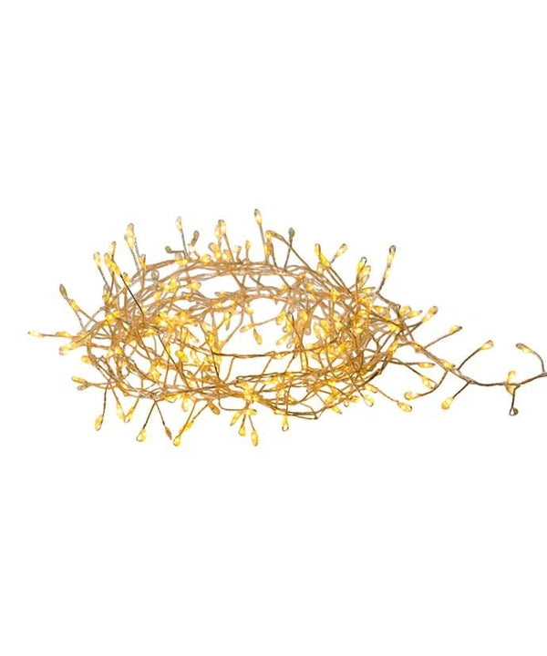 240 Light 8' Classic White Fairy Twinkle LED Silver Wire Cluster Garland 3