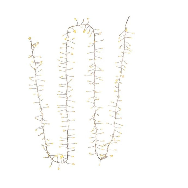 240 Light 8' Classic White Fairy Twinkle LED Silver Wire Cluster Garland 1