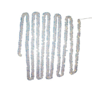 34.8' 100 Artificial Light Multicolor Superbright Iridescent Silver LED Tinsel Garland 1