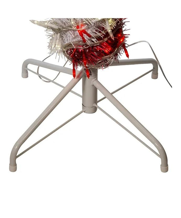 5' 400 Light Pre-Lit Red LED Tinsel Candy Cane 3