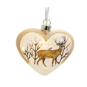 4.33" Illuminated Gems USB Lighted Glass Heart Ornament 1