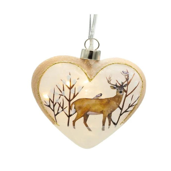 4.33" Illuminated Gems USB Lighted Glass Heart Ornament 1