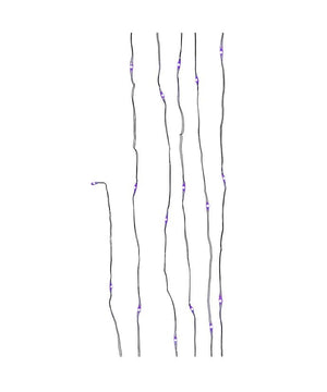 8' 25 Light Battery-Operated Purple Fairy LED Black Wire Light Set 3
