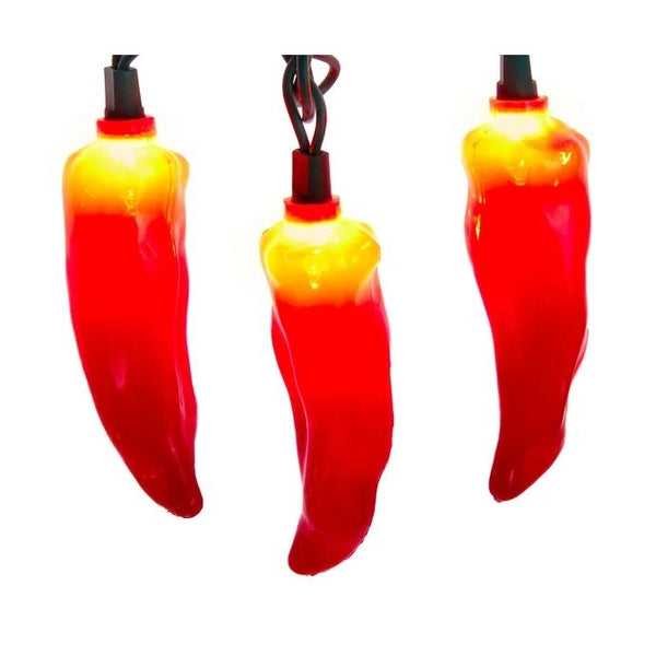 10 Light 9' Red Chili Pepper String Light Set 1