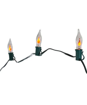 18' 10 Light UL Flicker Flame Amber Candle Longer Light Set 2