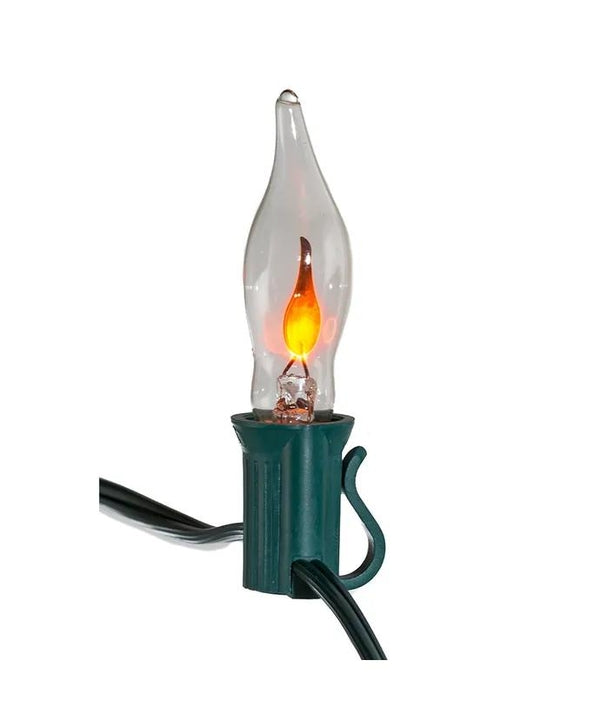 18' 10 Light UL Flicker Flame Amber Candle Longer Light Set 3