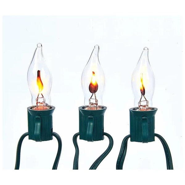 18' 10 Light UL Flicker Flame Amber Candle Longer Light Set 1