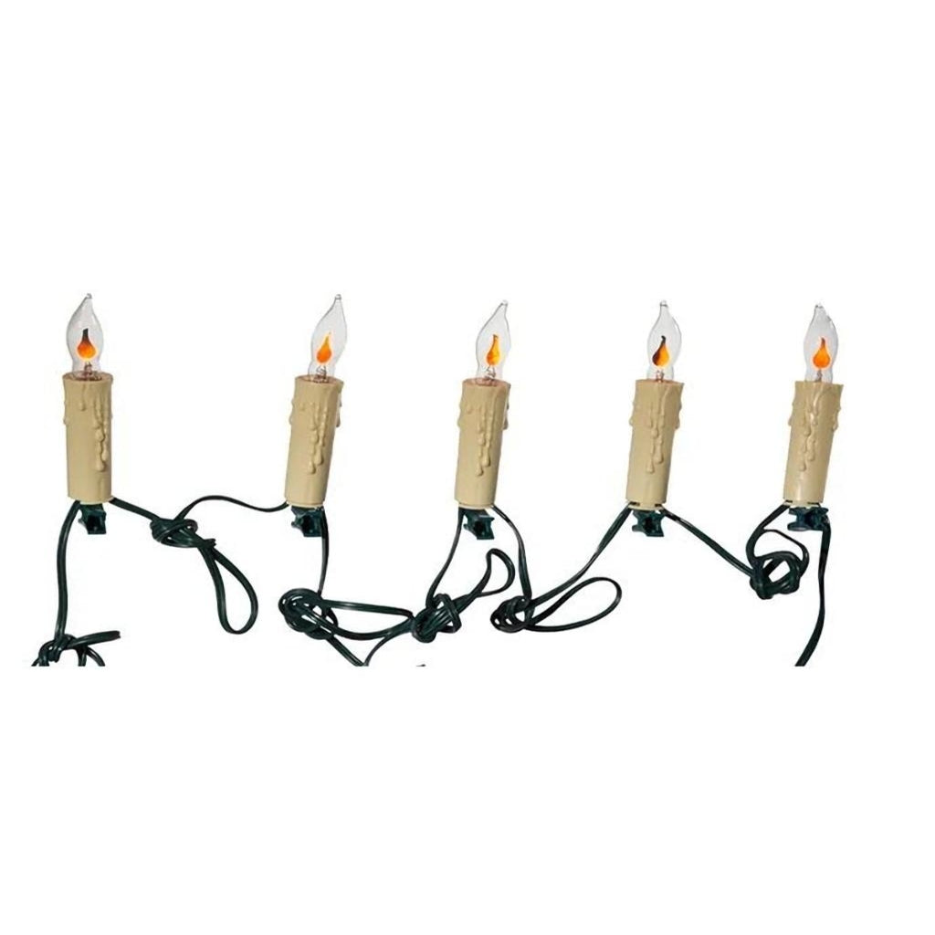 18' 7 Light UL Flicker Flame Amber Candle Longer Light Set 1