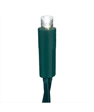 24.5' 50 Light UL Pure White 5MM LED Green Wire Light Set 2