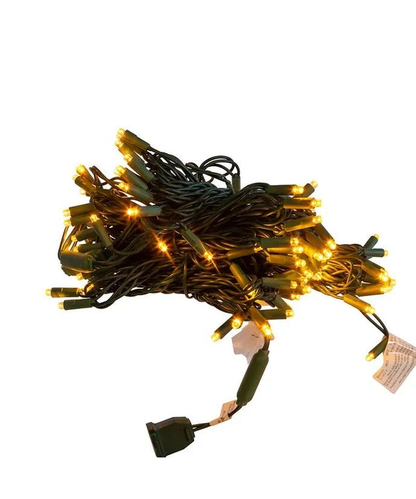 49.5' 100 Light UL 5MM Classic Warm White LED Green Wire Light Set 2
