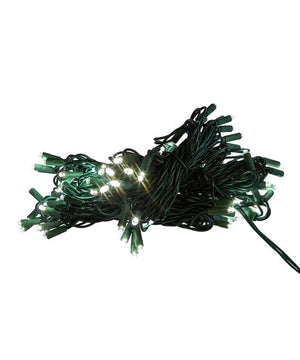 49.5' 100 Light UL 5MM Pure Warm White LED Green Wire Light Set 2