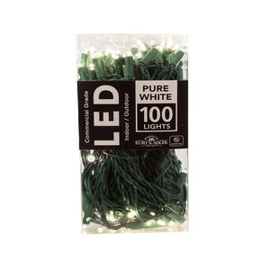 49.5' 100 Light UL 5MM Pure Warm White LED Green Wire Light Set 1