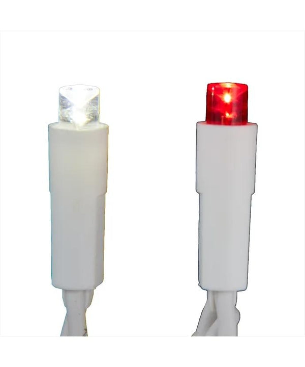 7' 70 Light Commercial Grade Red & Pure White Soft Twinkle LED Icicle Light 4