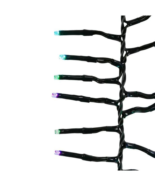 16' 480 Light RGB Green Wire Multi-Color Multifunction Cluster Garland Lights 3