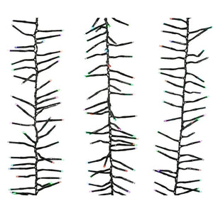 16' 480 Light RGB Green Wire Multi-Color Multifunction Cluster Garland Lights 1