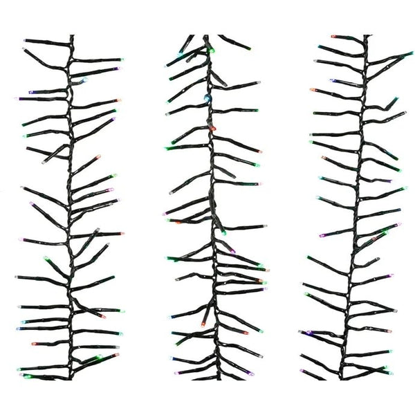 16' 480 Light RGB Green Wire Multi-Color Multifunction Cluster Garland Lights 1