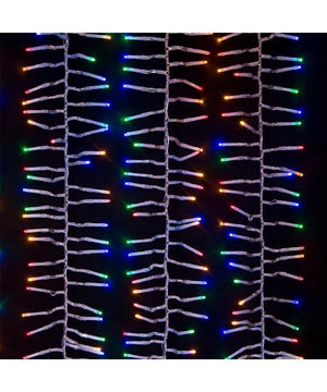 16' 480 Light Clear Wire Multi-Color Multifunction Cluster Garland Lights 6