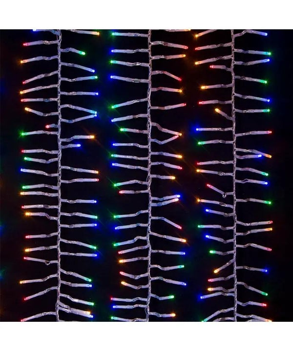 16' 480 Light Clear Wire Multi-Color Multifunction Cluster Garland Lights 6