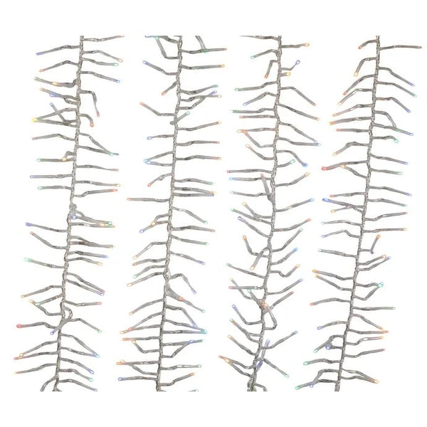 16' 480 Light Clear Wire Multi-Color Multifunction Cluster Garland Lights 1