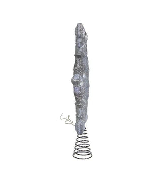 13" 25L Pre-Lit Cool White LED Glittered Snowflake Tree Topper 2