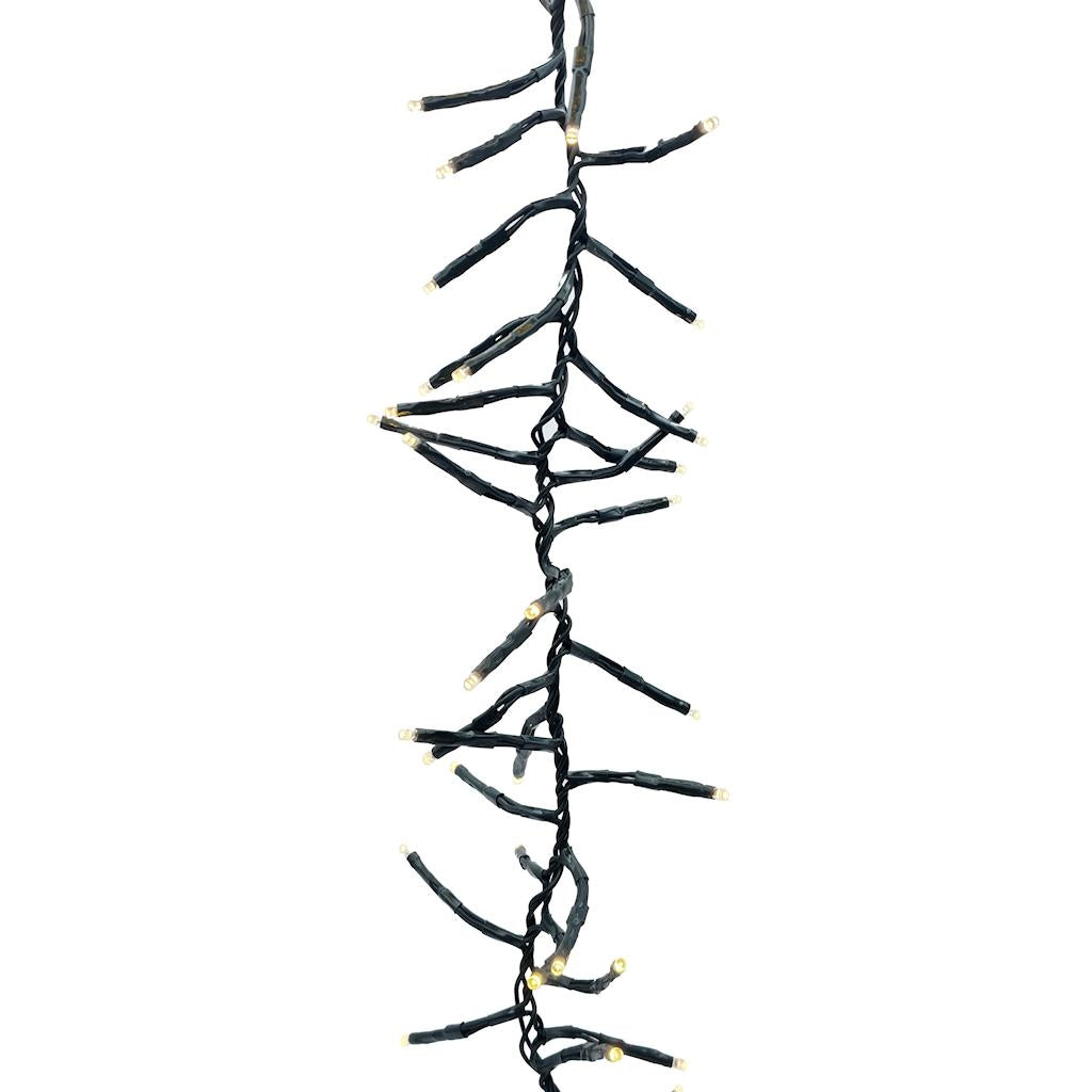 16' 480 Light Clear Wire Warm White Multifunction Cluster Garland Lights 1