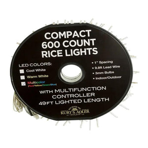 49' 600 Light White Wire Multi-Color Rice Lights 1