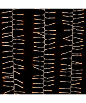 33' 1000 Light Clear Wire Warm White Multifunction Cluster Garland Lights 5